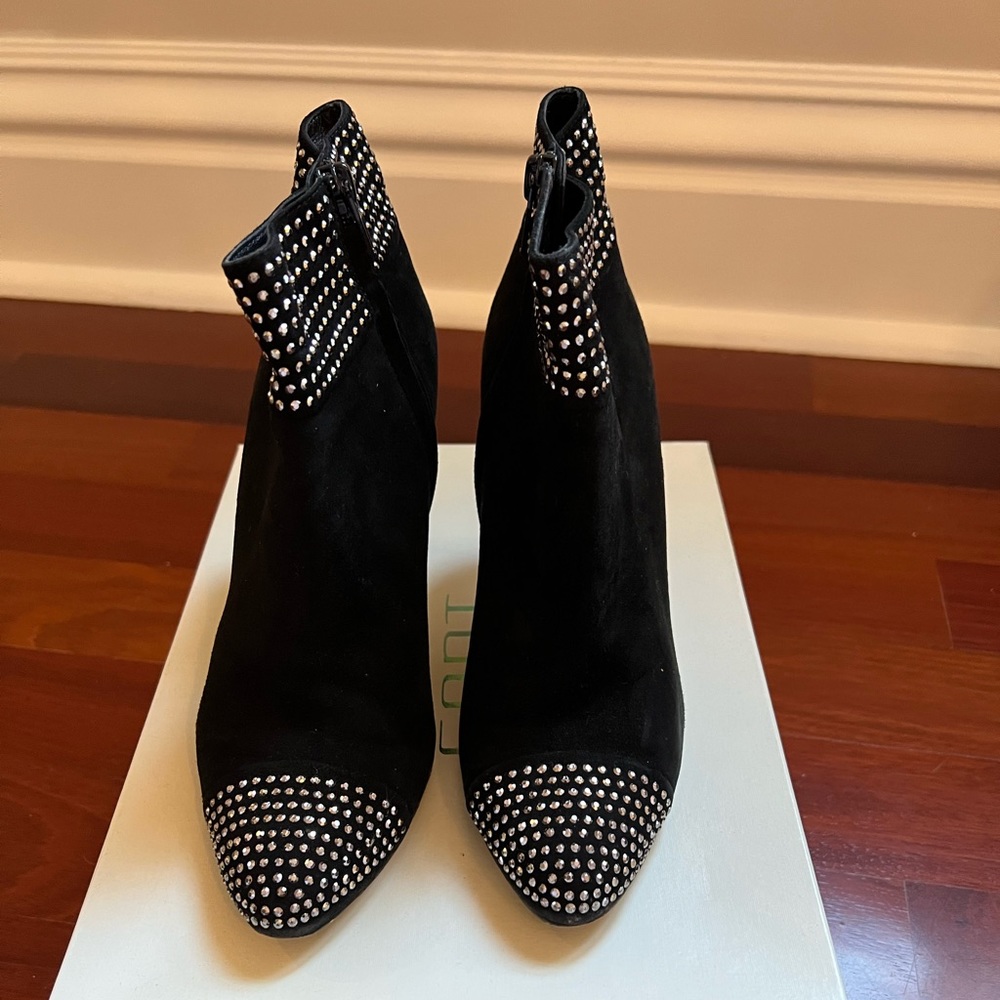Suede Ankle Boots with Studs